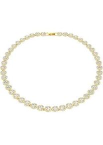 Collier Swarovski "Schmuck Geschenk Una Angelic Tennis Halskette", gold (gelbgoldfarben, kristallwei&szlig;), Halsketten, Damen, Metall, L: 41 B: 8mm, Collier, mit Swarovski Kristall, B:8mm