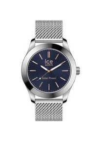 Ice Watch Solaruhr ICE-WATCH "ICE steel - Medium - SOLAR 3H", silber (silberfarben, blau), Armbanduhren, Herren, Armbanduhr, Herrenuhr, Edelstahlarmband, bis 10 bar wasserdicht