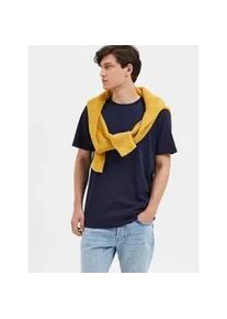 Rundhalsshirt Selected "SLHASPEN SS O-NECK TEE NOOS", Herren, Gr. XL, blau (navy blazer), Jersey, Obermaterial: 100% Baumwolle, unifarben, regular fit normal, Rundhals, Shirts Rundhalsshirt
