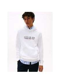 Hoodie Tommy Hilfiger "BRAND LOVE HILFIGER HOODIE", Herren, Gr. S, wei&szlig;, Sweatware, Obermaterial: 100% Baumwolle, Rippb&uuml;ndchen, Sweatshirts Hoodie