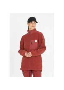 Fleecejacke WHISTLER "Felis", Damen, Gr. 46, rot (dunkelrot), 100% Polyester, mehrfarbig, lang, hoch geschlossener Ausschnitt, Jacken Fleecejacke, aus atmungsaktivem Material