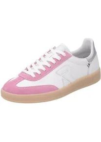 Sneaker Rieker SPORT "San Diego Swing2GO", Damen, Gr. 44, pink (wei&szlig;, pink), Leder, Veloursleder, Schuhe Sneaker, Retro-Sneaker, Freizeitschuh, Halbschuh mit herausnehmbarem Fu&szlig;bett, Topseller