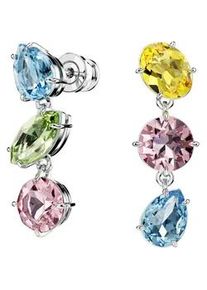 Paar Ohrstecker Swarovski "Schmuck Geschenk Gema Drop-Ohrh&auml;nger", bunt (metallfarben, blau, gr&uuml;n, rosa, gelb, blau, gr&uuml;n, rosa, gelb), Ohrringe, Damen, Metall, mit Swarovski Kristall