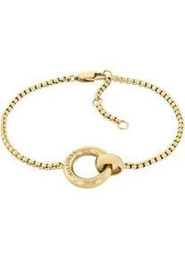 Armkette Tommy Hilfiger "CIRCLES", gold (gelbgoldfarben), Armb&auml;nder, Damen, 19cm, Edelstahl, Armkette
