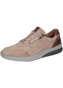 Waldl&auml;ufer Sneaker WALDL&Auml;UFER "K-Fabian", Herren, Gr. 11,5 (46,5), beige (beige, cognac), Nappaleder, Nubukleder, kontrastfarbene Details, Schuhe Sneaker, in Weite H (= sehr weit), Freizeitschuh, Halbschuh, Schn&uuml;rschuh
