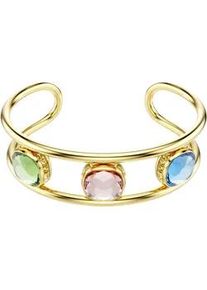Armspange Swarovski "Schmuck Geschenk Chroma Armreif" Gr. S, gold (gelbgoldfarben, gr&uuml;n, pink, blau, gr&uuml;n, pink, blau), Armb&auml;nder, Damen, S, Metall, Armspange, mit Swarovski Kristall