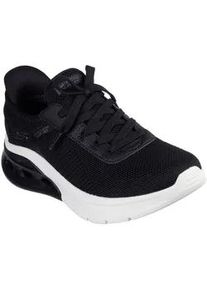 Slip-On Sneaker Skechers "BOBS ARC WAVES 2.0", Damen, Gr. 41, schwarz-wei&szlig; (schwarz, wei&szlig;), Textil, kontrastfarbene Details, Schuhe, Trainingsschuh, Slipper, Schn&uuml;rschuh in veganer Verarbeitung