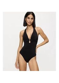 Badeanzug Triumph "Midnight Swim", Damen, Gr. 44, Cup C, schwarz, Microfaser, Obermaterial: 82% Polyamid, 18% Elasthan, Badeanz&uuml;ge Badeanzug, schimmernder Stoff, Zierring, Glamour-Look