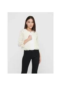 Jacqueline de Yong Strickjacke JDY "JDYSUN 3/4 CROPPED CARDIGAN KNT NOOS", Damen, Gr. M, gelb (eggnog), Strick, Obermaterial: 100% Polyacryl, unifarben, regular fit kurz, V-Ausschnitt, Strickjacken Strickjacke