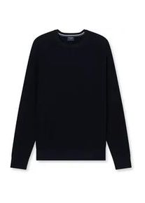 Rundhalspullover OLYMP "Waffle Structure", Herren, Gr. XL, marine, Strick, Obermaterial: 89% Baumwolle, 11% Polyamid, regular fit, Rundhals, Rippb&uuml;ndchen, Pullover Rundhalspullover, Rundhals, casual, unifarben, regular fit