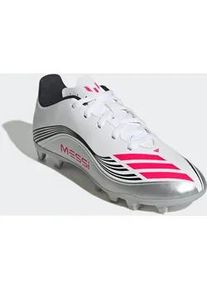 Fu&szlig;ballschuh Adidas PERFORMANCE "F50 MESSI CLUB KUNSTRASEN NEUERER GENERATION, HART- UND ASCHENPL&Auml;TZE", M&auml;dchen, Gr. 38,5, cloud wei&szlig;, lucid rot, silber metallic, Synthetik, Schuhe Fu&szlig;ballschuh, geeignet f&uuml;r Rasen- und Kunstrasenpl&auml;tze, f&uuml;r Kinder & Jugendliche