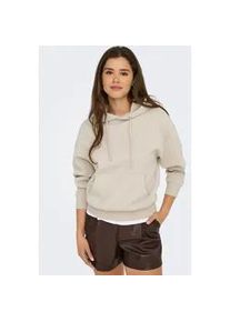 Kapuzensweatshirt Only "ONLBEST L/S HOOD SWT NOOS", Damen, Gr. L, beige (pumice stone), Sweatware, Obermaterial: 65% Polyester, 35% Baumwolle, unifarben, regular fit, Rippb&uuml;ndchen, Sweatshirts