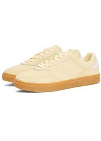 Plateausneaker Tommy Hilfiger "CASUAL SUEDE SNEAKER", Damen, Gr. 38, vanille, Nubukleder, Schuhe Plateausneaker, Freizeitschuh, Halbschuh, Schn&uuml;rer mit weich gepolstertem Schaftrand