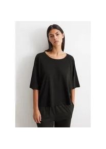 Marc O'Polo T-Shirt MARC O'POLO "MIX & MATCH", Damen, Gr. L, schwarz, Single Jersey, Obermaterial: 100% Baumwolle, relaxed fit h&uuml;ftlang, Rundhals, Shirts T-Shirt, Rundhals-Ausschnitt, Kurzarm, Pure Cotton, Single Jersey Quallit&auml;t