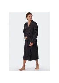 Herrenbademantel Schiesser "Feather Terry", Herren, Gr. XL, grau (203, grau), Baumwoll-Mix, Langform, Hausm&auml;ntel, Bindeg&uuml;rtel, Seitentaschen