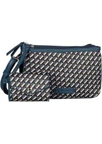 Umh&auml;ngetasche Tom Tailor "Xenia", Damen, Gr. B/H/T: 21,5cm x 14cm x 3cm, blau, Polyurethan, Taschen Umh&auml;ngetasche, mit raffiniert geometrischen "T" Print des Logos auf dem Taschenk&ouml;rper
