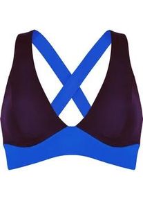 B&uuml;gel-Bikini-Top Naturana "Beautiful Beaches", Damen, Gr. 44, N-Gr, blau, Elasthan, Polyamid, mehrfarbig, Bikini-Oberteile, mit &uuml;berkreuzten R&uuml;ckenriemen, b&uuml;gellos, bequem, breite Tr&auml;ger