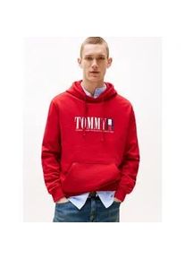Tommy Hilfiger Hoodie TOMMY JEANS "TJM REG RWB DNA GRAPHIC HOODIE", Herren, Gr. M, rot (sapphire rot), Sweatware, Obermaterial: 100% Baumwolle, regular fit, Rippb&uuml;ndchen, Sweatshirts Hoodie
