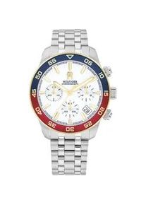 Chronograph Tommy Hilfiger "TH85 CHRONOGRAPH", silber (silberfarben), Armbanduhren, Damen, Chronograph, Quarzuhr, Armbanduhr, Herrenuhr, Edelstahlarmband, analog, Tag
