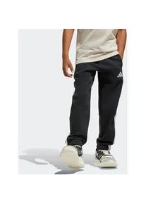 Sporthose Adidas SPORTSWEAR "ESSENTIALS KIDS", M&auml;dchen, Gr. 128, N-Gr, schwarz-wei&szlig; (schwarz, wei&szlig;), Obermaterial: 70% Baumwolle, 30% Polyester, Hosen Sporthose, sportlicher Stil, f&uuml;r Kinder, aus Baumwolle und Polyester