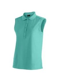 Poloshirt Maier Sports "Ulrike sleeveless", Damen, Gr. 44, blau (hellt&uuml;rkis), 100% Polyester, Shirts, Damen Funktionsshirt, &auml;rmelloses Freizeitshirt, Regular Fit