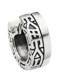 Single-Creole Bruno Banani "Schmuck Geschenk Single Creole 925 Silber strukturiert geschw&auml;rzt", silber (silberfarben), Ohrringe, Herren, 13,5mm, Silber 925 (Sterlingsilber)