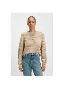 Strickpullover BOSS ORANGE "Fiambella Premium Damenmode", Damen, Gr. L (40), open miscellaneous 968, Strick, Obermaterial: 85% Alpaka, 15% Polyamid, mehrfarbig, relaxed fit normal, Rundhals, Raglan&auml;rmel, Pullover Strickpullover, Rundhalsausschnitt, mit Alpaka-Wolle