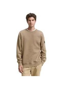 Sweatshirt Tom Tailor, Herren, Gr. M, palm cashmere structure, Sweatware, Obermaterial: 60% Baumwolle, 40% Polyester, unifarben, regular fit taillenbedeckt, Rundhals, Rippb&uuml;ndchen, Sweatshirts Sweatshirt, mit Logo Stickerei am Arm