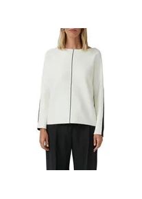 Strickpullover s.Oliver BLACK LABEL, Damen, Gr. 38, wei&szlig;, Strick, Obermaterial: 70% Viskose, 30% Polyamid, colorblocking, regular fit normal, U-Boot-Ausschnitt, Fledermaus&auml;rmel, Pullover Strickpullover, mit Colour-Blocking, Topseller