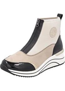 Keilsneaker Remonte, Damen, Gr. 45, beige (hellbeige, schwarz), Lacklederimitat, Textil, Schuhe, Casual-Boots, Stiefelette, Plateauboots mit Lite ́n Soft Ausstattung