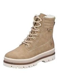 Winterstiefelette Rieker, Damen, Gr. 36, beige, Nubuklederimitat, unifarben, Schuhe Winterstiefelette, Plateauboots, Winterboots, Stiefelette mit RiekerTEX-Membran