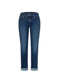 Slim-fit-Jeans MAC "RICH SLIM", Damen, Gr. 44, L&auml;nge 28, blau (schwarz sea blau), Denim/Jeans, Obermaterial: 82% Baumwolle, 9% Polyester, 5% Elastomultiester, 4% Elasthan, unifarben, slim fit lang, Jeans Slim-fit-Jeans, mit Stretch
