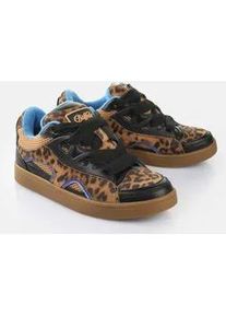 Sneaker Buffalo "LIBERTY SKATE", Damen, Gr. 37, braun (braun, leo), Lederimitat, Schuhe Sneaker, Retro-Sneaker, Freizeitschuh, Schn&uuml;rschuh in trendiger Leo-Optik