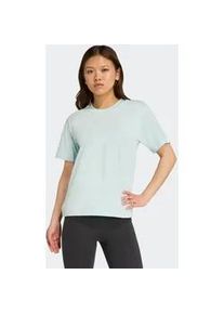 T-Shirt Adidas SPORTSWEAR "ESSENTIALS SMALL LOGO COTTON", Damen, Gr. XS, gr&uuml;n (halo mint, wei&szlig;), Obermaterial: 100% Baumwolle, normal, Rundhals, Shirts T-Shirt, Basic Design, Rundhalsausschnitt, mit kleinem 3-Streifen Logo