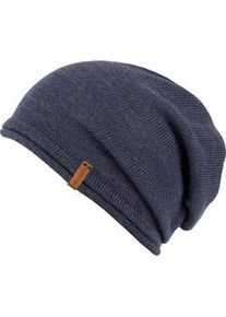 Beanie Chillouts "Leicester Hat", Herren, blau, Feinstrick, Wollmischung, unifarben, M&uuml;tzen Beanie, Feinstrick, aus Merinowolle mit weicher Haptik