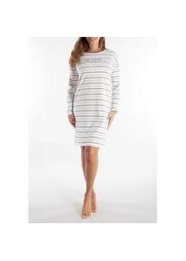 Nachthemd Tom Tailor "Sitia", Damen, Gr. 38 (M), N-Gr, lila (lila, mittel, ringel), Obermaterial: 95% Baumwolle, 5% Elasthan, bequem knielang, Rundhals, gerader Abschluss, Kleider Nachthemd, gestreift, knielang, Langarm, Rundhalsausschnitt, Baumwollmix