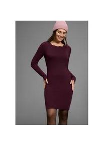 Strickkleid Laura Scott, Damen, Gr. 40, N-Gr, rot (bordeaux), Strick, Obermaterial: 70% Viskose, 30% Polyamid, clean, unifarben, figurbetont mini, Rundhals, Kleider Strickkleid, figurbetont und kurz - mit femininer Wellenkante