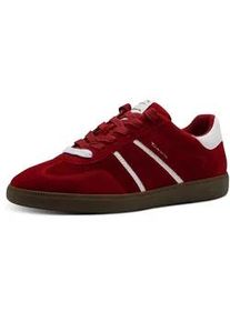 Plateausneaker Tamaris, Damen, Gr. 37, rot (merlot), Lederimitat, Veloursleder, unifarben mit Farbeinsatz, Schuhe Plateausneaker, Freizeitschuh, Halbschuh, Schn&uuml;rschuh mit gepolstertem Schaftrand