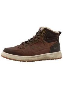 Winterboots Mustang SHOES "Puno", Herren, Gr. 42, braun (rostbraun), Lederimitat, Textil, Basic, Schuhe Winterboots, High Top Sneaker, Schn&uuml;rboots mit Warmfutter