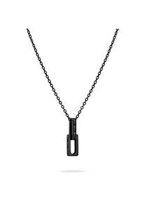 Kette mit Anh&auml;nger Liebeskind Berlin "Schmuck Edelstahl Halskette The Festive Mini Link Sparkle", schwarz (schwarz, schwarz), Halsketten, Damen, Edelstahl, L: 45 B: 2mm, mit Zirkonia (synth.), B:2mm