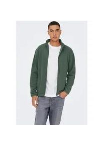 Only & Sons Kapuzensweatjacke ONLY & SONS "ONSAKEEM FULL ZIP REG SWEAT OTL", Herren, Gr. XL, castor gray, angeraute Sweatware, Obermaterial: 100% Polyester, unifarben, regular fit, Rippb&uuml;ndchen, Sweatjacken