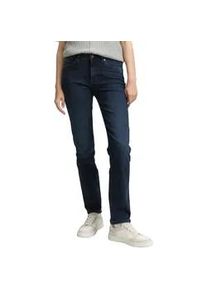 Straight-Jeans Tom Tailor "Style ELVA", Damen, Gr. 30, L&auml;nge 32, blau (blau schwarz denim), Denim/Jeans, Obermaterial: 92% Baumwolle, 6% Polyester, 2% Elasthan. Futter: 65% Baumwolle, 35% Polyester, unifarben, straight fit lang, Jeans Straight-Jeans, mit Stretch