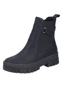 Winterstiefelette Rieker, Damen, Gr. 41, schwarz, Elastischer Einsatz, Lederimitat, unifarben, Schuhe Winterstiefelette, Chelseaboots, Plateauboots, Klassik-Stiefelette mit Warmfutter