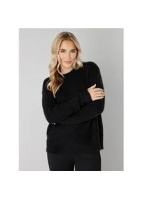 Strickpullover Base Level "Yana", Damen, Gr. 48, schwarz, Strick, Obermaterial: 43% Nylon, 26% Polyacryl, 13% Alpaka, 13% Wolle, 5% Elasthan, unifarben, gerade h&uuml;ftbedeckend, Rundhals, Pullover Strickpullover, mit Wolle