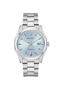Automatikuhr Bulova "Surveyor", silberfarben, hellblau, Armbanduhren, Damen, Automatikuhr, Armbanduhr, Damenuhr, Herrenuhr, Mechanische Uhr, Edelstahlarmband