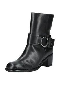 Stiefelette Gabor "Gabor Stiefelette Glattleder", Damen, Gr. 39, schwarz (schwarz, silber), Glattleder, Schuhe Stiefelette