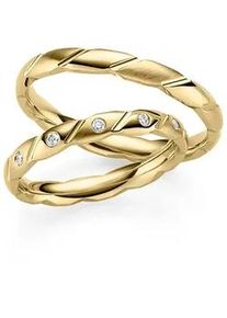 Phoenix Trauring PH&Ouml;NIX "Schmuck Geschenk Partnerring Ehering Goldring" Gr. 59, gelbgoldfarben, kristallwei&szlig;, Fingerringe, Damen, 59,mit Zirkonia, Gelbgold 333, 3mm, Trauring, Made in Germany - wahlweise mit oder ohne Zirkonia