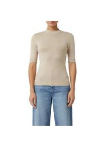 Strickpullover comma, Damen, Gr. 40, beige melange, Strick, Obermaterial: 80% Viskose, 20% Polyamid, unifarben, k&ouml;rpernah h&uuml;ftbedeckend, Rundhals, Flachstrickb&uuml;ndchen, Pullover Strickpullover, halbarm, mit Stehkragen