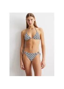 Marc O'Polo Bikini-Hose MARC O'POLO "Millefleur", Damen, Gr. S, N-Gr, blau (millefleur print schwarz navy), Obermaterial: 84% Polyamid, 16% Elasthan, gemustert, Badehosen Bikini-Hose, mit verspielten Seitenbindern
