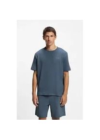 T-Shirt HUGO UNDERWEAR "Austin T-Shirt", Herren, Gr. XL (54), open blau 496, Single Jersey, Obermaterial: 60% Baumwolle, 40% Polyester, gerade, Rundhals, eingesetzt eingefasste Kante, Shirts T-Shirt, Waffelstruktur und Logo-Stickerei